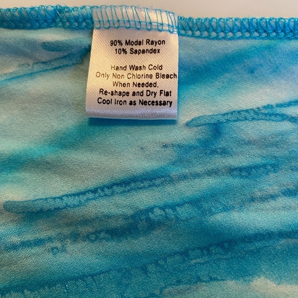 WindiRiver, Small, Aqua and White, Tunic stretch high low, Slits on sleeves - Picture 6 of 8